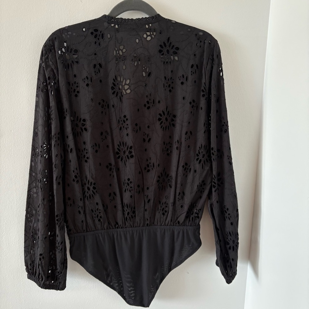 ALLSAINTS Amara Broderie Bodysuit In Black Size US 8 NWOT‎ - Picture 11 of 16